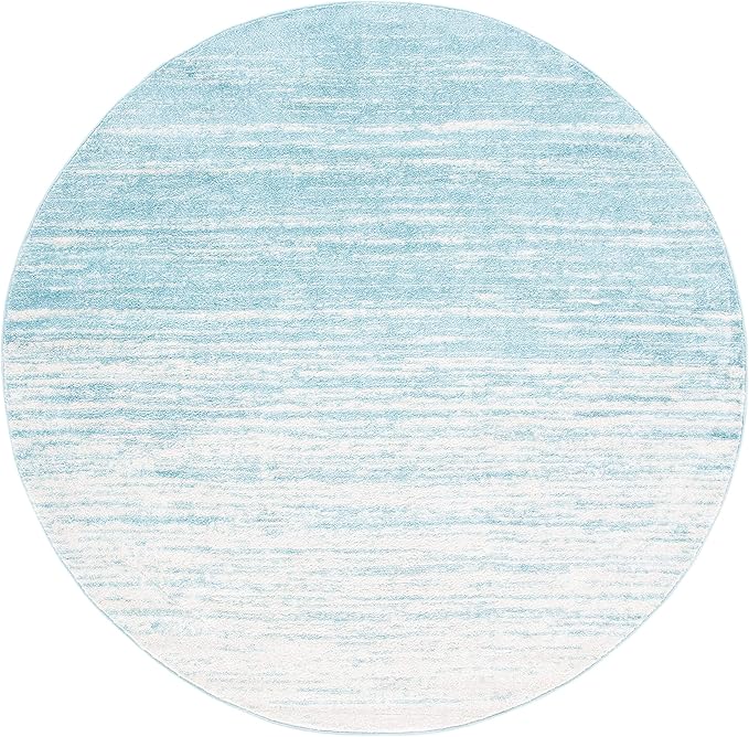 SAFAVIEH Adirondack Collection Area Rug - 10' Round, Aqua & Ivory, Modern Ombre Design, Non Shedding & Easy to Clean, Ideal for Living Room, Bedroom, Office, Dining Space (ADR113J)