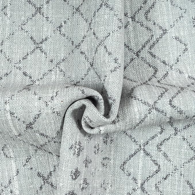 GLN Rugs Contemporary Collection - Machine Washable Area Rug, Contemporary Washable, Non Slip, Low Pile Chenille Rug, Living Room, Bedroom, Kitchen Rug (2'6" x 10' Gray 0166)