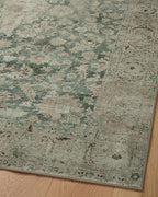 Loloi Magnolia Home by Joanna Gaines Sinclair Collection SIN-05 Jade/Sand 5'-0" x 7'-0", .25" Pile Height, Machine Washable, Area Rug