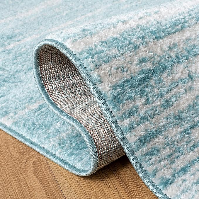 SAFAVIEH Area Rug 8x10 - Adirondack Collection - Large - Aqua & Ivory, Modern Ombre Design, Non Shedding & Easy to Clean, Ideal for Living Room, Bedroom, Office, Dining Space (ADR113J)