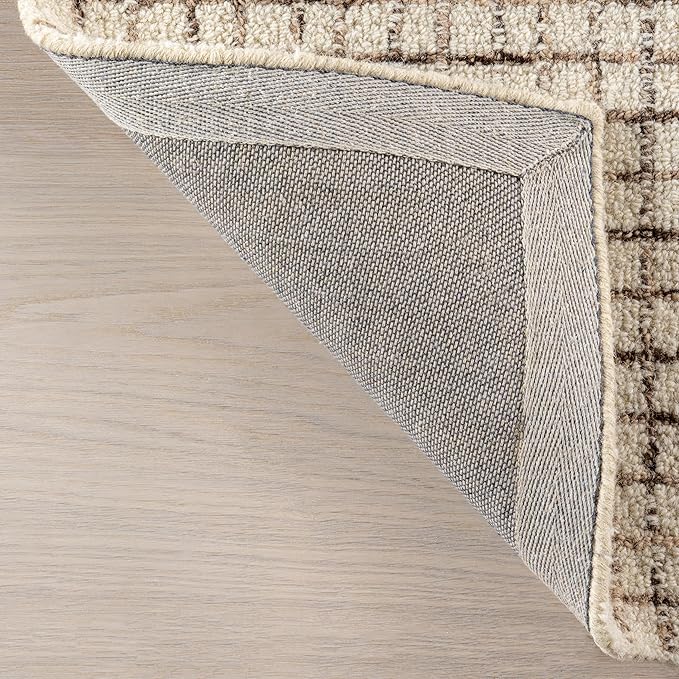Rugs USA Melrose Cream, 6' Square, Handmade, Wool & Cotton, Soft and Cozy, High Traffic, Stain Resistant, Easy Clean, Durable Area Rug for Bedroom, Living Room, Dining Space, Den, Entryway