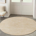 Nourison Home Nourison Essentials Ivory Gold 4' x Round Area Rug - Easy Clean, Non Shedding, Bed Room, Living Room, Dining Room, Kitchen (4' x Round)