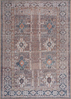 Bloom Rugs Washable 3' x 5' Rug - Brown/Blue/Orange Traditional Area Rug for Living Room, Bedroom, Dining Room, and Kitchen - Exact Size: 3' x 5'