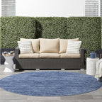 Nourison Home Nourison Essentials Navy Blue 8' x Round Area Rug - Easy Clean, Non Shedding, Bed Room, Living Room, Dining Room, Kitchen (8' x Round)