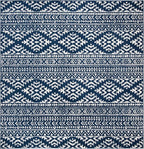 SAFAVIEH Tulum Collection Area Rug - 12' Square, Navy & Ivory, Moroccan Boho Tribal Design, Non-Shedding & Easy to Clean, Ideal for Living Room, Bedroom, Dining Space (TUL272N)
