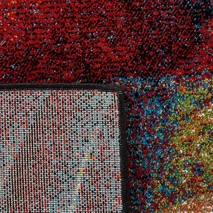 SAFAVIEH Glacier Collection 10'6" x 14' Red/Green GLA126Q Modern Abstract Non-Shedding Living Room Bedroom Dining Home Office Area Rug