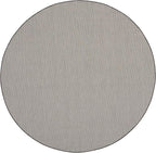 Nourison Home Courtyard Ivory Charcoal 8' x Round Area Rug - Easy Clean, Non Shedding, Bed Room, Living Room, Dining Room, Kitchen (8' x Round)