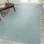 Eyely UES100S-9 Supersoft Haze Solid Low-Pile Indoor Area Rug Casual;Contemporary;Solid;Traditional, Bedroom, Kitchen, Living Room, Easy-Cleaning, Non-Shedding, 9 X 12, Light Blue