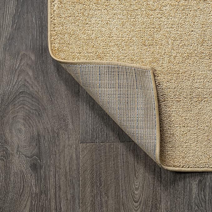 Eyely UES100B-6SQ Supersoft Haze Solid Low-Pile Indoor Area Rug, Coastal, Bohemian, Minimalist, Classic, Casual for Bedroom,Kitchen,Living Room,Non Shedding,Easy-Washing, Yellow, 6' Square