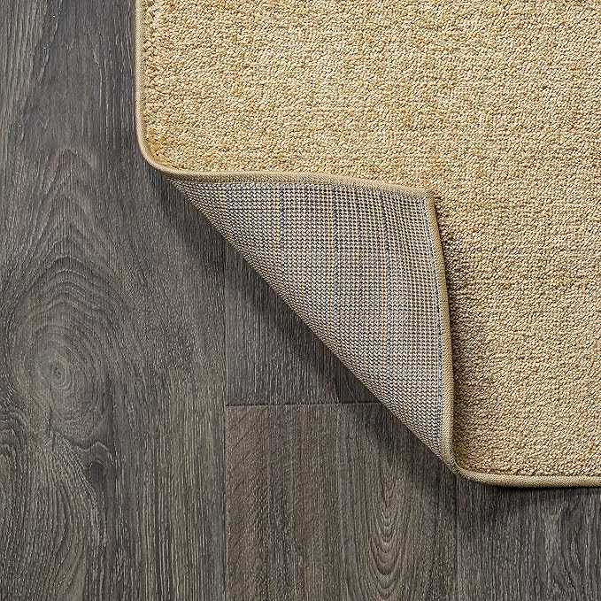 Eyely UES100B-212 Supersoft Haze Solid Low-Pile Indoor Runner Rug, Coastal, Bohemian, Minimalist, Classic, Casual for Bedroom,Kitchen,Living Room,Non Shedding,Easy-Washing, Yellow, 2 X 12