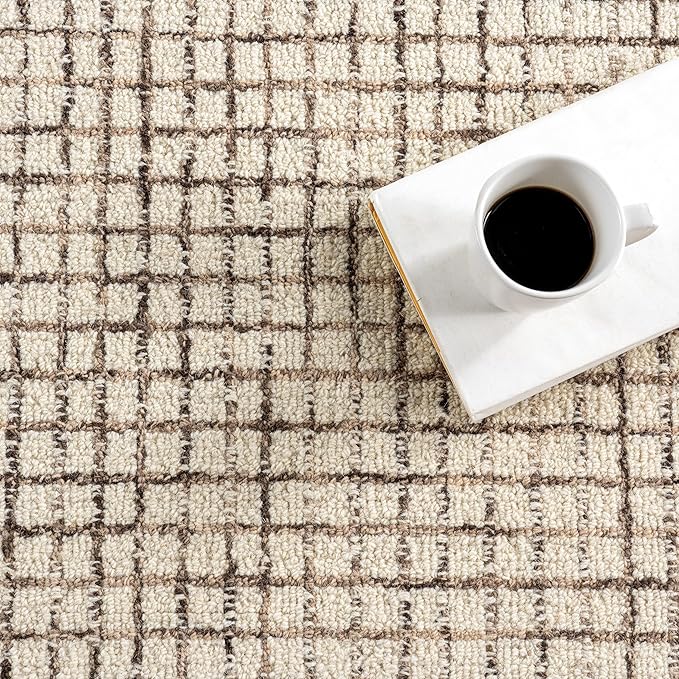 Rugs USA Melrose Cream, 8'6" x 11'6", Handmade, Wool & Cotton, Soft and Cozy, High Traffic, Stain Resistant, Easy Clean, Durable Area Rug for Bedroom, Living Room, Dining Space, Den, Entryway