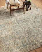Loloi Amber Lewis Morgan Collection MOG-04 Sea/Sage 3'-6" x 5'-6" Accent Rug, Neutral Area Rug for Room Décor, Vintage Rug Inspired, Soft Area Rug for Living Room, Bedroom, Dining Area