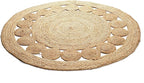 Savi Home Hand Woven Jute Braided Dot Rug, 3' Round - Natural, Reversible Area Rugs for Living Room, Farmhouse, Kitchen, Handcrafted 3 Feet Round Area Rugs - Natural