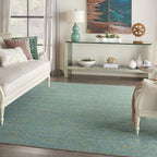 Nourison Home Nourison Essentials Blue Green 7' x 10' Area Rug - Easy Clean, Non Shedding, Bed Room, Living Room, Dining Room, Kitchen (7' x 10')