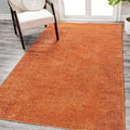 Eyely UES100M-15 Supersoft Haze Solid Low-Pile Indoor Area Rug, Coastal, Bohemian, Minimalist, Classic, Casual for Bedroom,Kitchen,Living Room,Non Shedding,Easy-Washing, Orange, 12 X 15