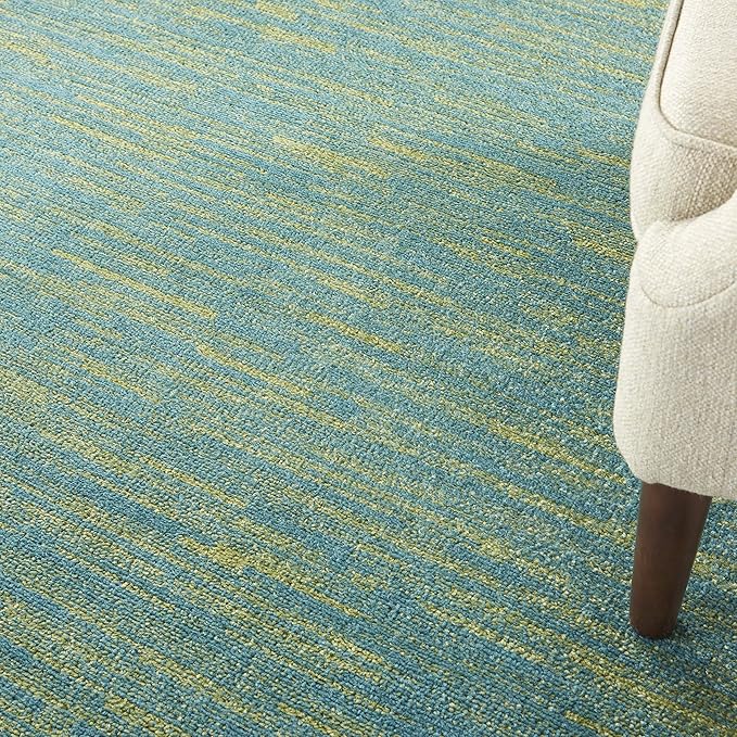 Nourison Home Nourison Essentials Blue Green 5' x Square Area Rug - Easy Clean, Non Shedding, Bed Room, Living Room, Dining Room, Kitchen (5' x Square)