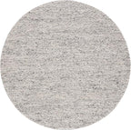 Safavieh Natura Collection Area Rug - 10' Round, Light Grey & Ivory, Handmade Wool Blend, Textured Design, Ideal for Living Room, Bedroom, Dining Space (NAT620G)