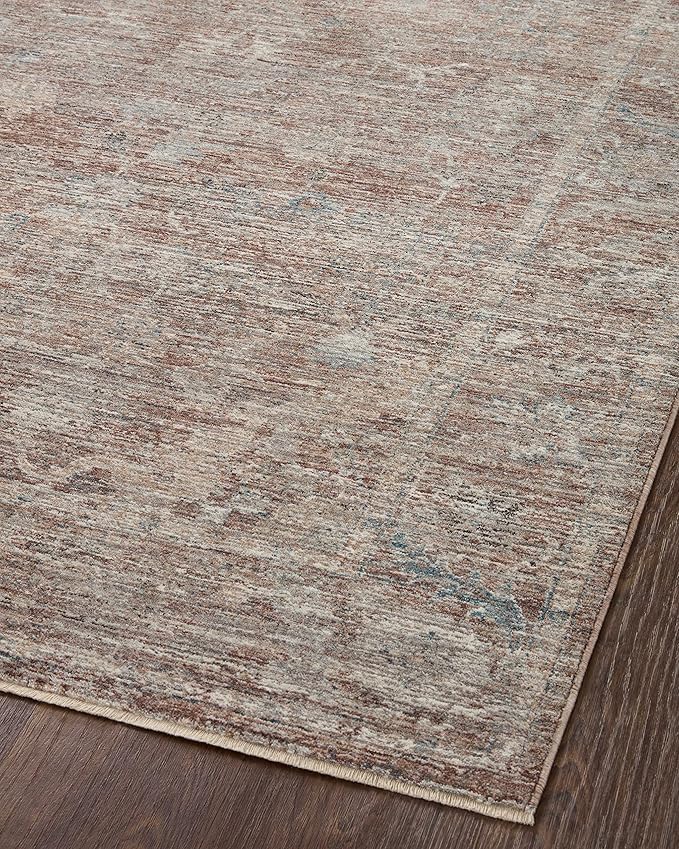 Loloi Magnolia Home by Joanna Gaines Millie Collection MIE-04 Brick/Fog 11'-6" x 15'-7", .25" Pile Height, Area Rug