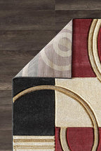 GLORY RUGS Area Rug Modern Soft Hand Carved Contemporary Floor Carpet with Premium Fluffy Texture for Indoor Living Dining Room and Bedroom Area (Dark Red, 8'x10')