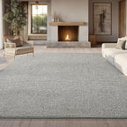 Bedsure 6x9 Faux Wool Area Rugs for Living Room, Machine Washable Carpet, Non-Slip Backing, Pet Friendly Throw Rug for Bedroom Dining Room, Gray