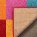 Well Woven Modern Rug Squares Multi Geometric 5' x 7' Area Rug Entryway Bright Kids Room Kitchn Bedroom Carpet Bathroom Soft Durable Area Rug
