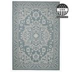 FH Home Flat Woven Outdoor Rug - Waterproof, Easy to Clean, Stain Resistant - Premium Polypropylene Yarn - Vintage - Large Patio, Deck, Sunroom - Shiraz - Ocean - 7ft 10 in x 10ft 9in