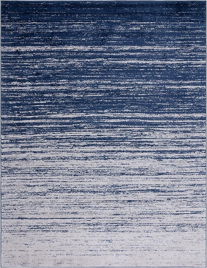 SAFAVIEH Area Rug 11x15 - Adirondack Collection - Large - Navy & Grey, Modern Ombre Design, Non Shedding & Easy to Clean, Ideal for Living Room, Bedroom, Office, Dining Space (ADR113E)