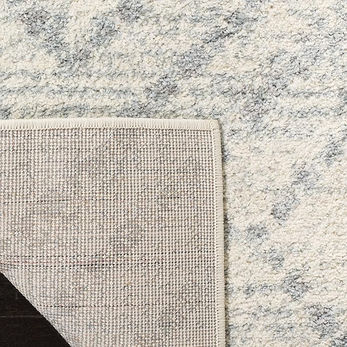 SAFAVIEH Adirondack Collection Runner Rug - 2'6" x 14', Ivory & Light Blue, Modern Diamond Distressed Design, Non-Shedding & Easy Care, Ideal for High Traffic Areas in Living Room, Bedroom (ADR131T)