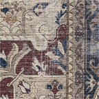 RUGGABLE Washable Vintage Area Rug – Kamran Royal Blue 6x9, Stain-Resistant, Non-Slip – Medium Machine Washable Rugs for Living Room, Bedroom, Hallway, Entryway & Office–with Cushioned Pad