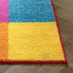 Well Woven Modern Rug Squares Multi Geometric Accent Area Rug (3'3" x 5') Entry Way Bright Kids Room Kitchn Bedroom Carpet Bathroom Soft Durable Area Rug