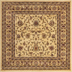 Unique Loom Voyage Collection Traditional Oriental Classic Area Rug (5' 0 x 5' 0 Square, Ivory/Gold)