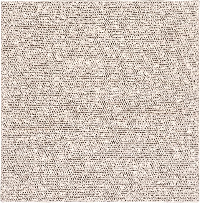 SAFAVIEH Natura Collection Area Rug - 10' Square, Beige, Handmade Wool Blend, Textured Design, Ideal for Living Room, Bedroom, Dining Space (NAT620B)