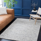 SAFAVIEH Area Rug 6x9 - Natura Collection - Light Grey & Ivory, Handmade Wool Blend, Textured Design, Ideal for Living Room, Bedroom, Dining Space (NAT620G)