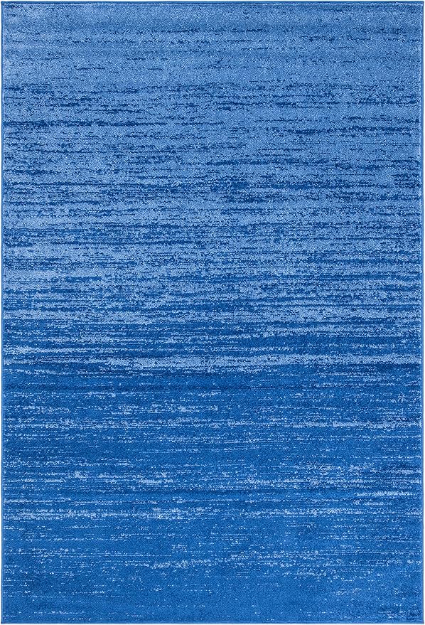 SAFAVIEH Area Rug 4x6 - Adirondack Collection - Light Blue & Dark Blue, Modern Ombre Design, Non Shedding & Easy to Clean, Ideal for Living Room, Bedroom, Office, Dining Space (ADR113F)