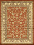 Unique Loom Voyage Collection Traditional Oriental Classic Intricate Design Area Rug (10' 0 x 13' 0 Rectangular, Terracotta/Ivory)