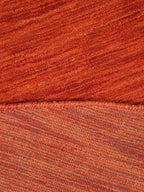 Hand Knotted Loom Wool ECO-Friendly Area Rugs - 6'x6', Round, Light Red Color, Solid Plain Design, High Pile Handmade Anti Skid Area Rugs for Living Room, Bed Room (L00111)