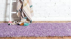 Unique Loom Solid Shag Collection Area Rug (2' 6" x 13' 1" Runner, Lilac)