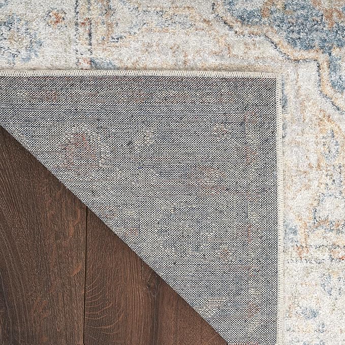 Nourison Home Astra Machine Washable Traditional Denim Multi 2'2" x 8' Area Rug, Easy Cleaning, Non Shedding, Bed Room, Living Room, Dining Room, Kitchen (2x8)