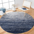 SAFAVIEH Adirondack Collection Area Rug - 6' Round, Navy & Ivory, Modern Ombre Design, Non Shedding & Easy to Clean, Ideal for Living Room, Bedroom, Office, Dining Space (ADR113N)