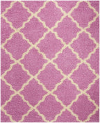 SAFAVIEH Dallas Shag Collection Area Rug - 8'6" x 12', Pink & Ivory, Trellis Design, Non-Shedding & Easy Care, 1.5-inch Thick Ideal for High Traffic Areas in Living Room, Bedroom (SGD257I)