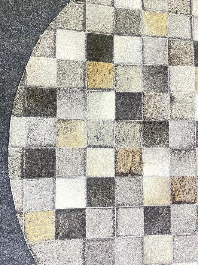 Round Area Rug – Soft Modern Carpet for Living Room, Bedroom, Entryway – Non-Slip Durable Floor Mat for Home Décor (Grey_10X10)