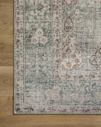 Loloi Chris Loves Julia Jules Collection JUL-08 Emerald/Antique Ivory 2'-6'' x 7'-6'', .13" Pile Height, Runner Rug