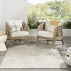 Nourison Home Courtyard Ivory Silver 5' x 7' Area Rug - Easy Clean, Non Shedding, Bed Room, Living Room, Dining Room, Kitchen (5' x 7')