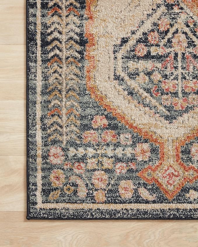 Loloi Jocelyn Collection JOC-05 Navy/Multi 2'-3" x 7'-6" .38" Thick Runner Rug