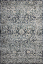 Loloi Amber Lewis Josie Collection JOS-01 Ocean/Natural 3'-6" x 5'-6", .13" Pile Height, Low Profile, Machine Washable, Accent Rug