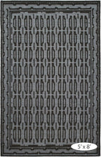 Dash and Albert Campbell Iron Handwoven Wool Rug, 8 X 10 Feet, Neutral/Grey Geometric Pattern - Premium Luxury Hotel Quality Soft Breathable Hypoallergenic Machine Washable Easy Care All Season