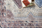 Fame Living Washable Area Rug. Modern Farmhouse. Vintage. Turkish. Bohemian. Distressed. Oriental. Traditional. Rugs for Living Room. Dining. Bedroom. Office. Entryway. Foyer. (863TT, 2'5" x 6'5")