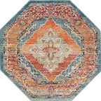 Unique Loom Isabella Collection Area Rug - Rossellini (7' 10" Octagon, Rust Red/ Beige)