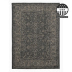FH Home Outdoor Rug - Waterproof Easy to Clean Stain Resistant - Patio Indoor Outdoor Porch Deck Balcony Entryway - Vintage Distressed - Antalya - Gray - 5ft 2in x 7ft 6in