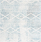 SAFAVIEH Tulum Collection Area Rug - 12' Square, Ivory & Turquoise, Moroccan Boho Tribal Design, Non-Shedding & Easy to Clean, Ideal for Living Room, Bedroom, Dining Space (TUL272E)